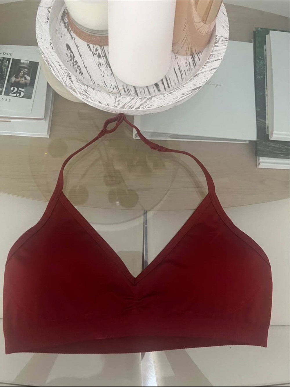 Gymshark Seamless Halter Bralette - Burgundy